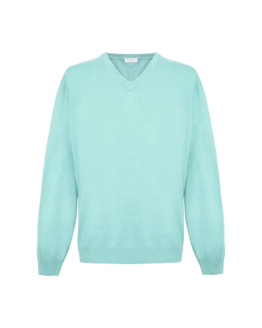 Green Tea V-Neck Cashmere Sweatshirt L Men