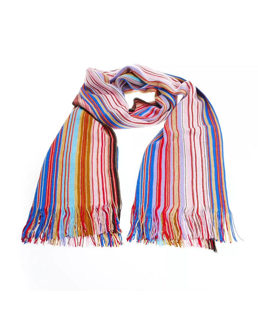 Geometric Pattern Fringed Scarf One Size Women