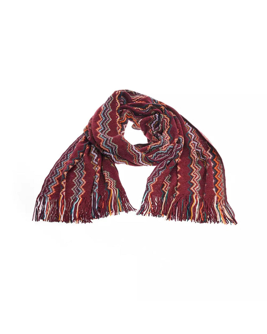 Geometric Pattern Fringed Scarf One Size Men