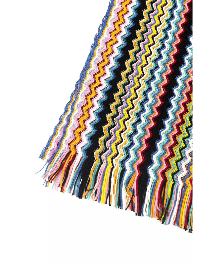 Fringed Geometric Fantasy Scarf One Size Women