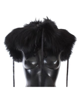 Dolce & Gabbana Black Fox Fur Shoulder Wrap S Women