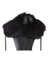 Dolce & Gabbana Black Fox Fur Shoulder Wrap S Women