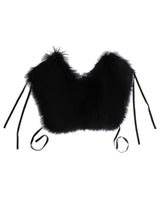 Dolce & Gabbana Black Fox Fur Shoulder Wrap S Women