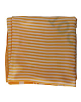 Striped Square Silk Scarf with Portocervo Print One Size Women