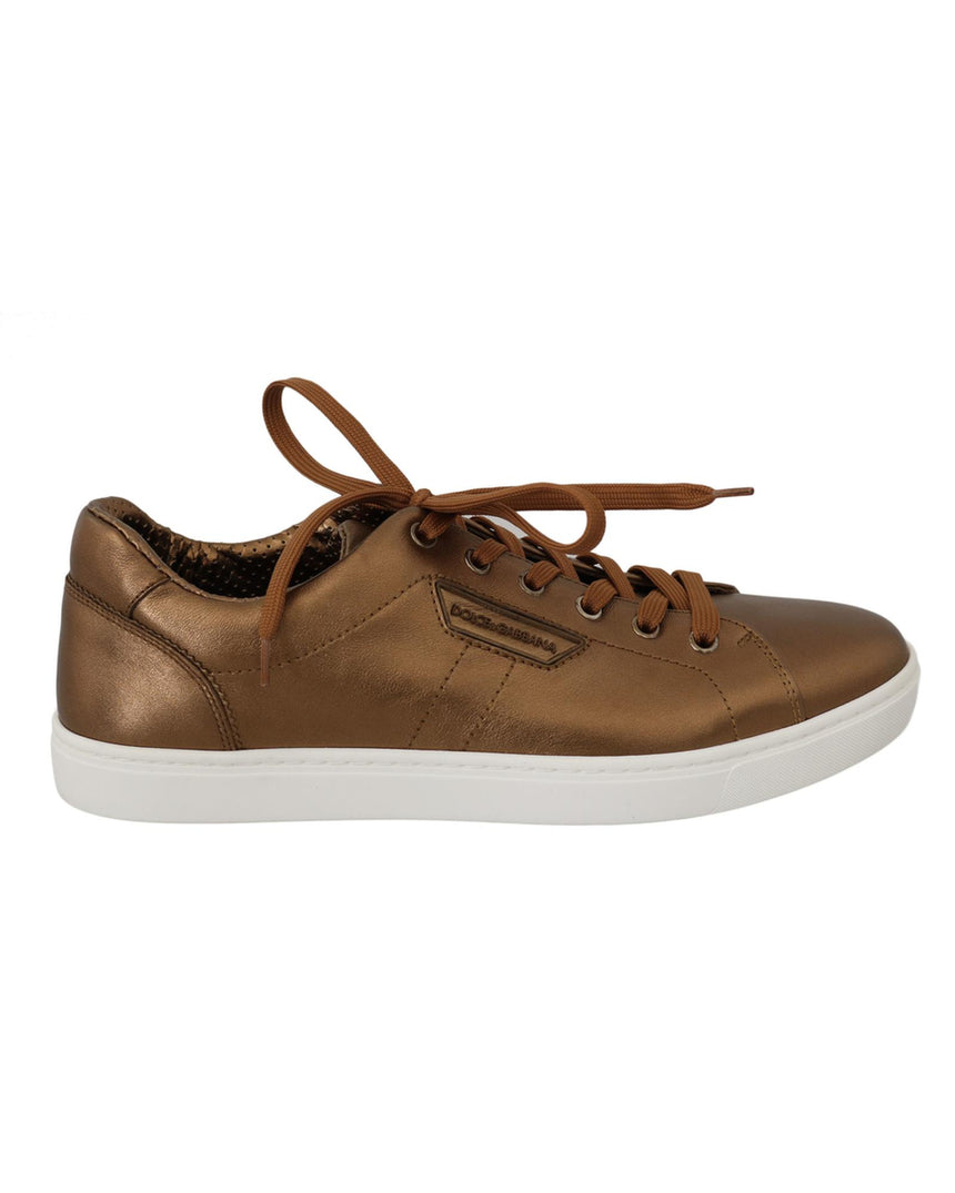 Fashion Casual Sneakers with Metallic Gold Finish 39 EU Men