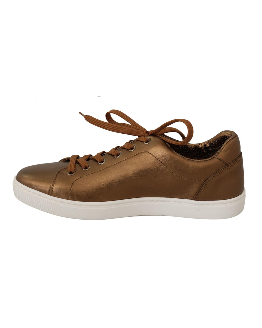 Fashion Casual Sneakers with Metallic Gold Finish 39 EU Men