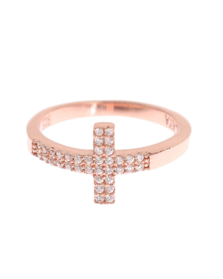 Authentic NIALAYA Pink Gold Plated Silver Ring 49 EU Women