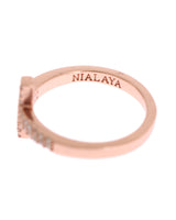 Authentic NIALAYA Pink Gold Plated Silver Ring 49 EU Women