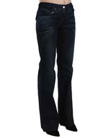 Mid Waist Straight Denim Pants with Logo Details W26 US Women