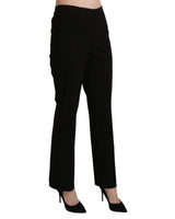 Black High Waist Straight Pants 44 IT Women