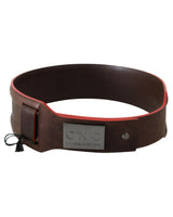 Logo Design Fashion Belt in Dark Brown Leather 70 cm Women