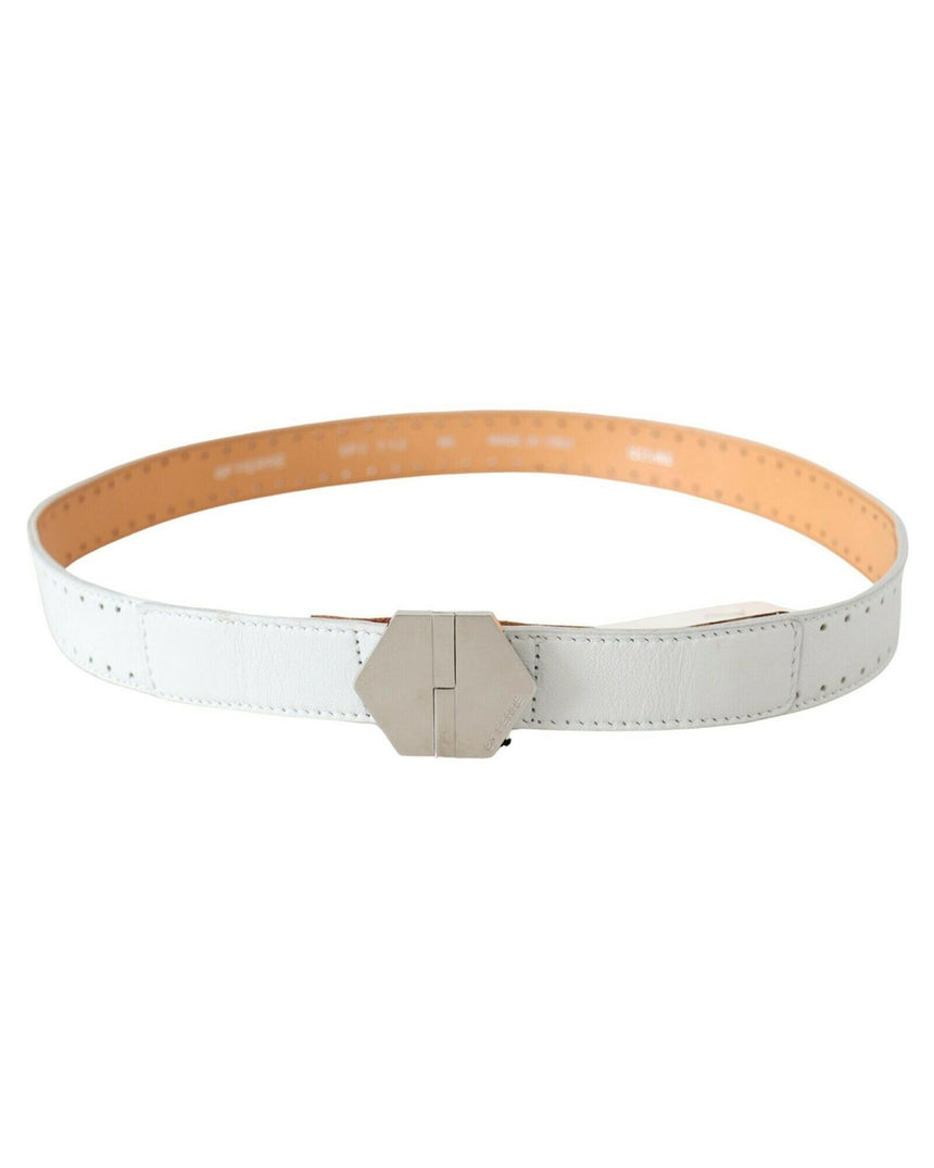 Classic Leather Belt with Silver-tone Hardware - GF Ferre 85 cm Women