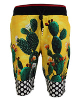 Authentic Dolce & Gabbana Multicolor Cactus Print Sweat Shorts 44 IT Men