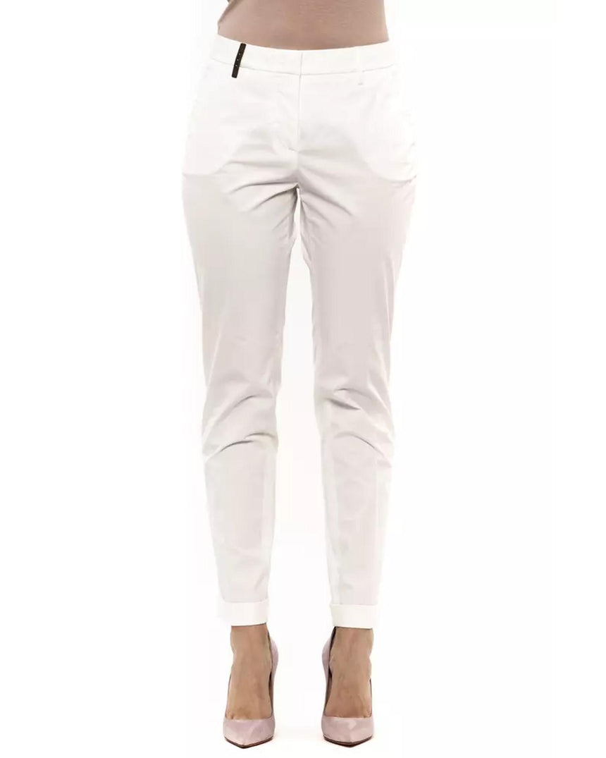 Cotton High Waist Trousers with Four Pockets 42 IT Women