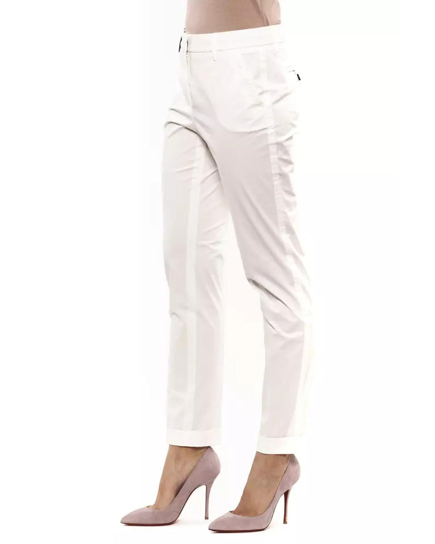 Cotton High Waist Trousers with Four Pockets 42 IT Women