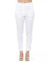 High Waist Trousers with Pockets and Turn-Up Ankles 42 IT Women