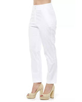 High Waist Trousers with Pockets and Turn-Up Ankles 42 IT Women