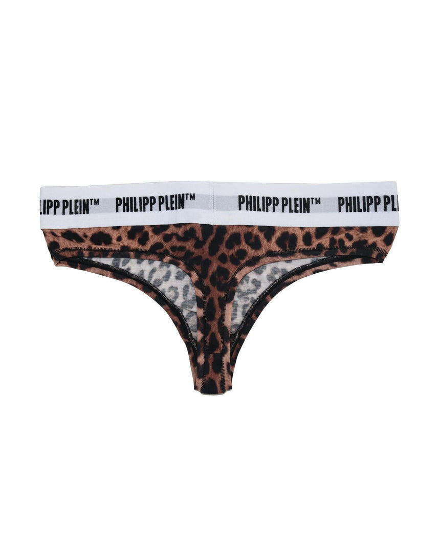 Leopard Print Thong Set by Philipp Plein (2-Pack) XL Women