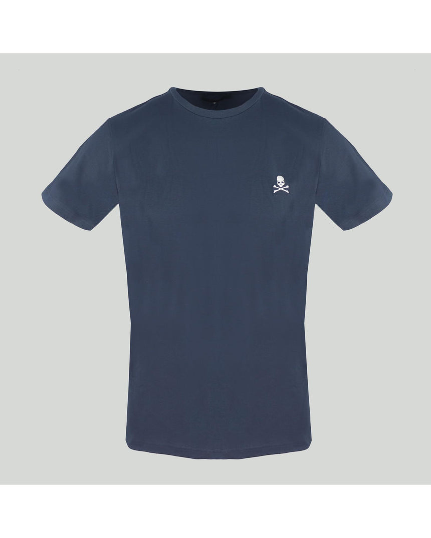 Blue Navy Embroidered Logo Underwear T-Shirt L Men