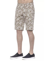 Patterned Mens Bermuda Shorts with Hook and Zip Closure W50 US Men