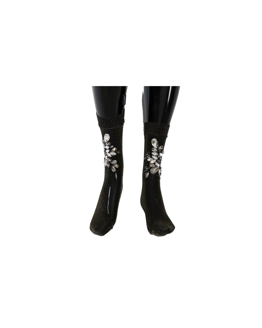 Embellished Stretch Mid Calf Stockings by Dolce & Gabbana S Women