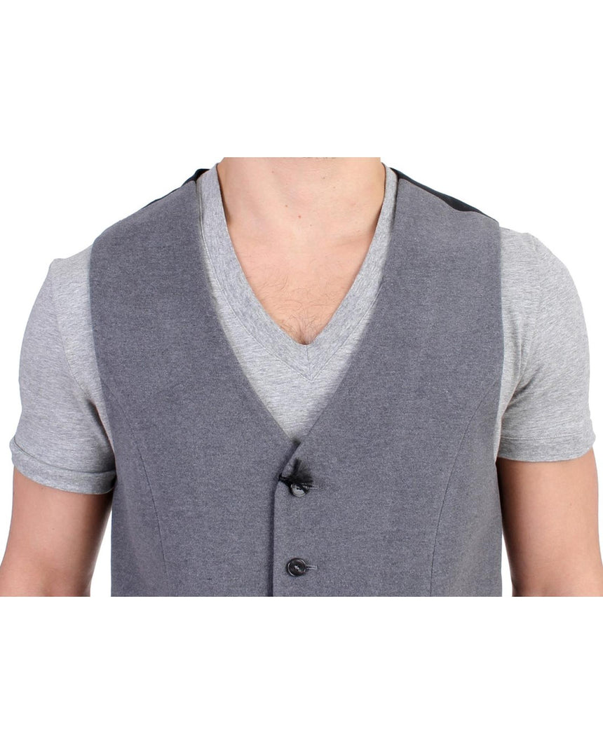 Costume National CNC Gray Cotton Blend Casual Vest 48 IT Men