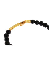 NIALAYA Gold Plated Sterling Silver Bracelet with Agate Stone and CZ Diamond Cross XS Women