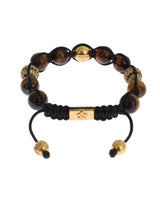 NIALAYA Multicolor CZ and Tigers Eye Gold Plated Bracelet S Women