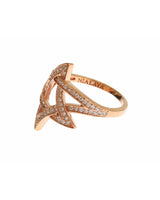 Authentic NIALAYA Pink Gold Plated Ring with Clear CZ 56 EU Women