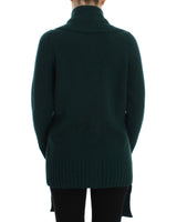 Green Cashmere Long Cardigan Sweater with Logo Details 36 IT Women