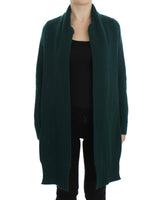 Green Cashmere Long Cardigan Sweater with Logo Details 44 IT Women