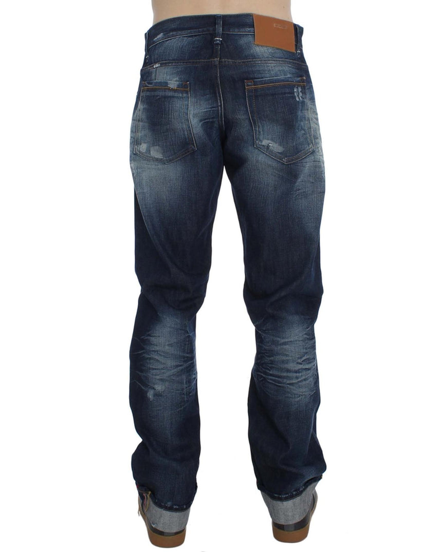 ACHT Mens Regular Fit Jeans with Logo Details W34 US Men