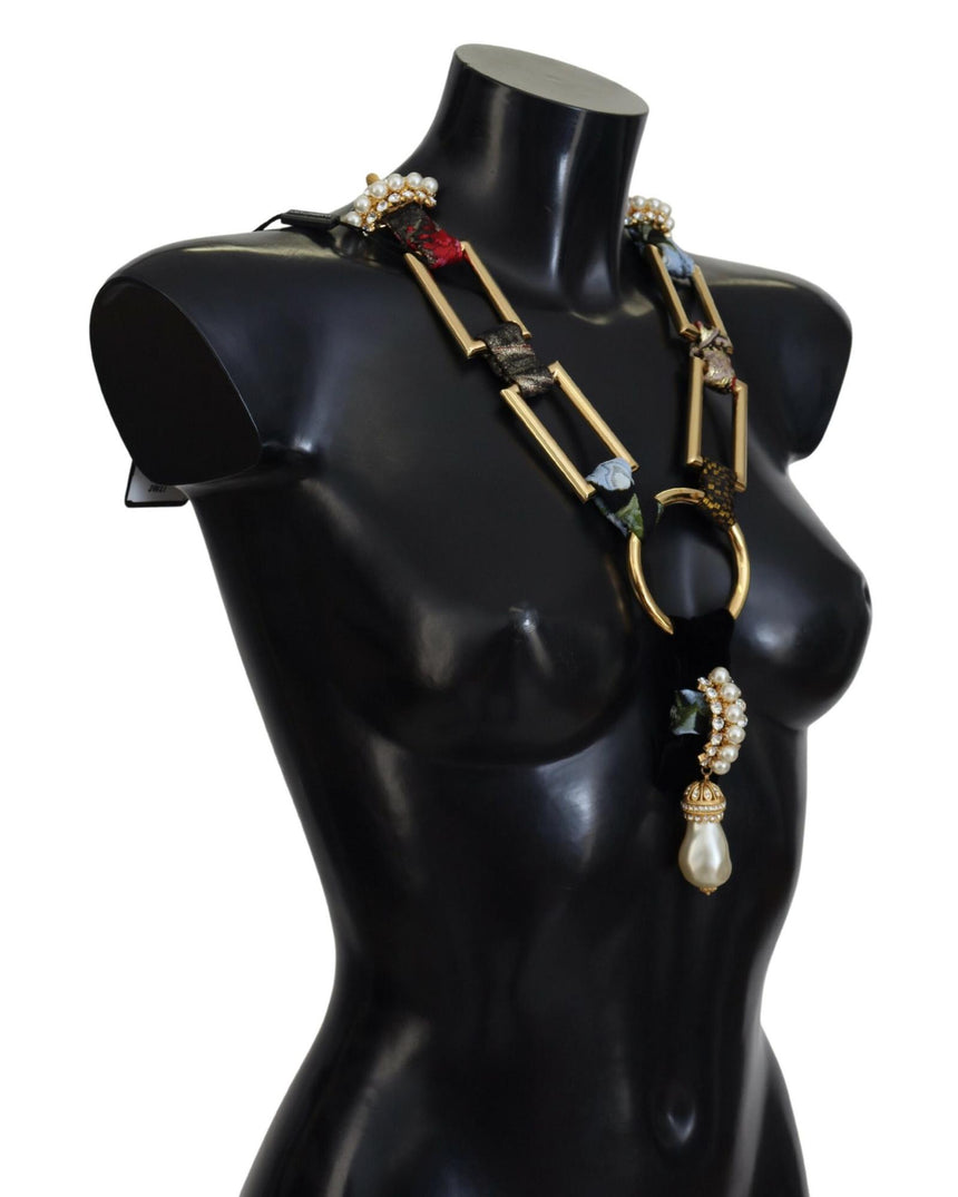 Gorgeous Dolce & Gabbana Gold Brass Pearl Statement Necklace One Size Women