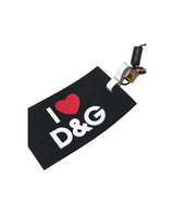 Dolce & Gabbana Women's Black Silicone DG Logo Gold Brass Keychain - One Size