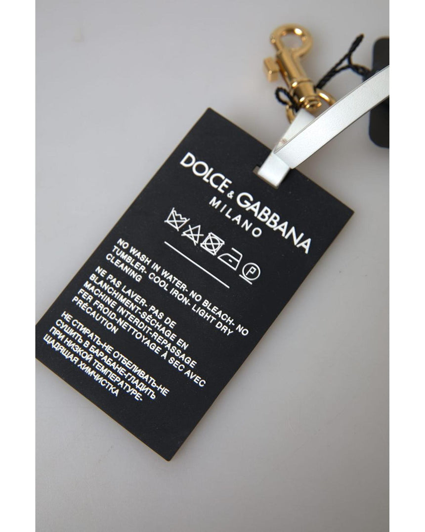 Dolce & Gabbana Women's Black Silicone DG Logo Gold Brass Keychain - One Size