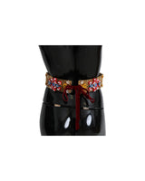 Floral Crystal Embellished Wide Waist Belt 42 IT Women