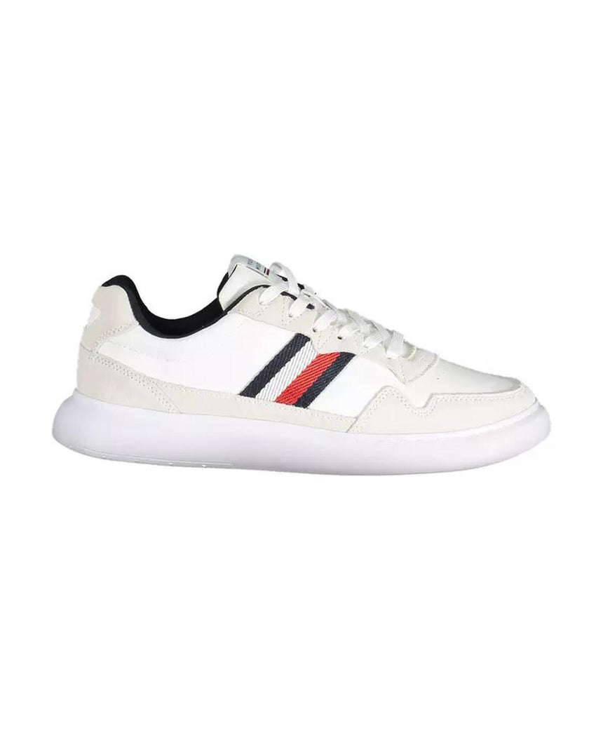 Tommy Hilfiger Men's White Polyester Sneaker - 43 EU