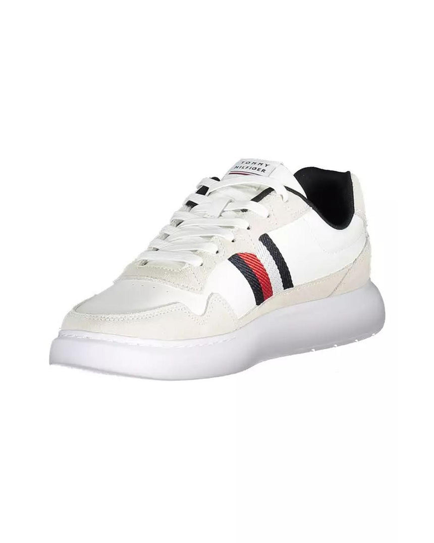 Tommy Hilfiger Men's White Polyester Sneaker - 44 EU