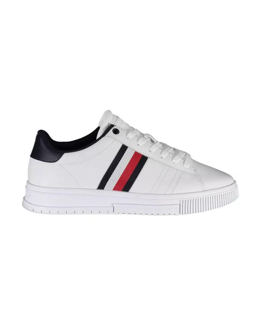 Tommy Hilfiger Men's White Polyester Sneaker - 44 EU