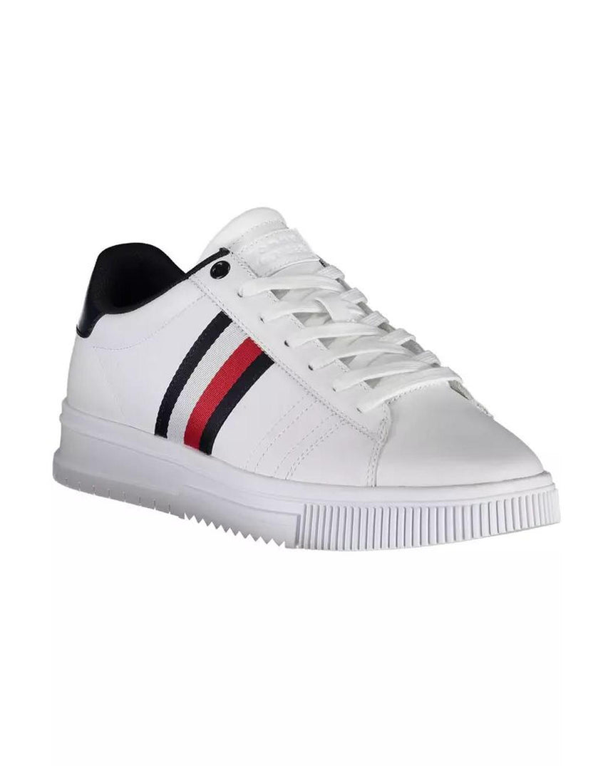 Tommy Hilfiger Men's White Polyester Sneaker - 44 EU