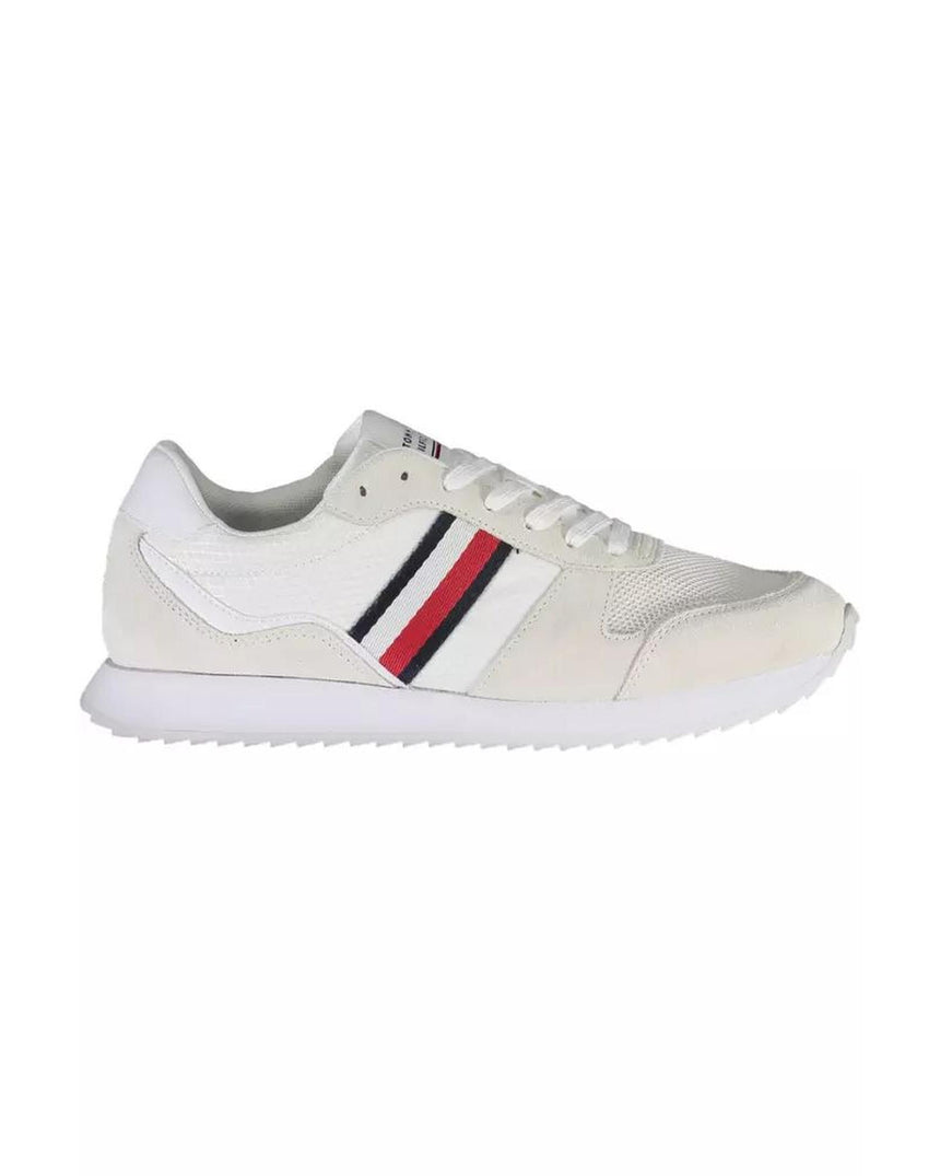 Tommy Hilfiger Men's White Polyester Sneaker - 42 EU