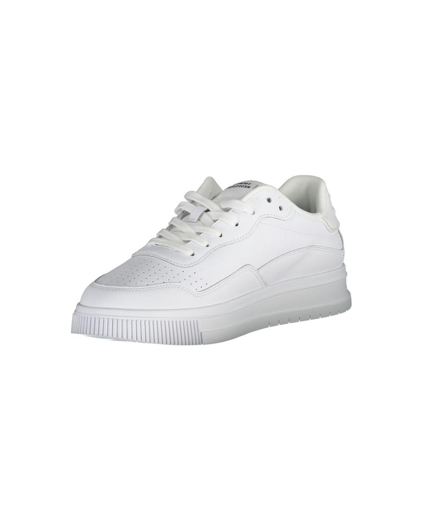 Tommy Hilfiger Men's White Polyester Sneaker - 40 EU