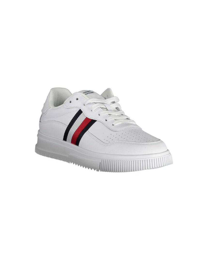 Tommy Hilfiger Men's White Polyester Sneaker - 46 EU