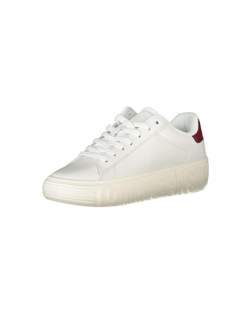 Tommy Hilfiger Women's White Polyester Sneaker - 39 EU