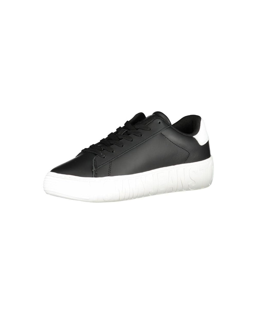 Tommy Hilfiger Men's Black Polyester Sneaker - 46 EU