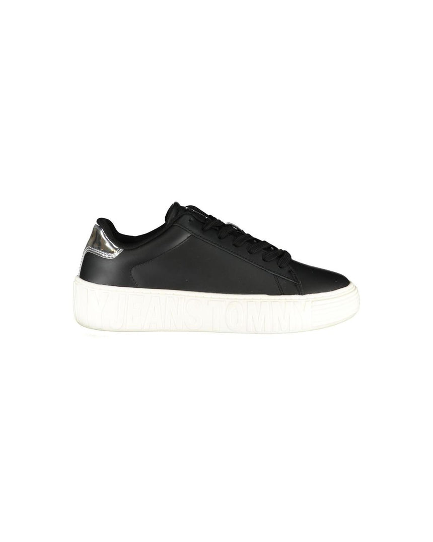 Tommy Hilfiger Women's Black Polyester Sneaker - 39 EU