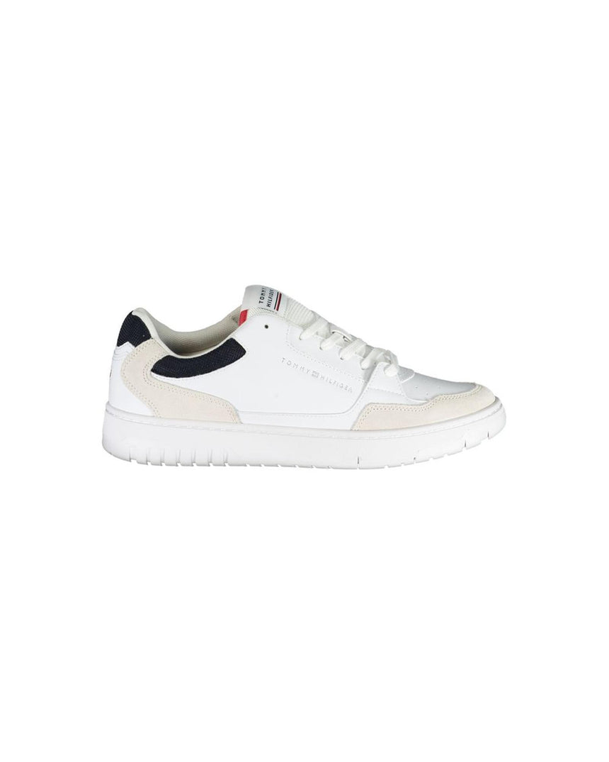 Tommy Hilfiger Men's White Polyester Sneaker - 41 EU