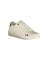 Tommy Hilfiger Men's White Polyester Sneaker - 42 EU