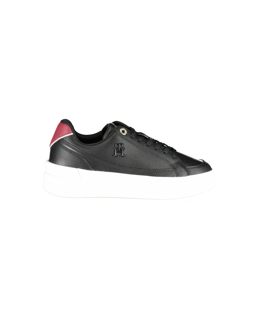 Tommy Hilfiger Women's Black Polyester Sneaker - 37 EU