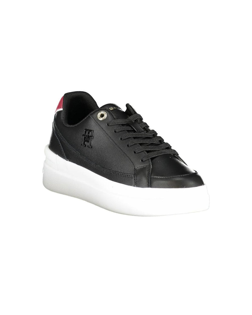 Tommy Hilfiger Women's Black Polyester Sneaker - 38 EU